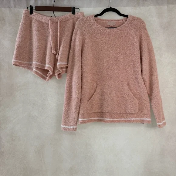 Barefoot Dreams Blush Pink Sweater and Shorts Set - Picture 2 of 16